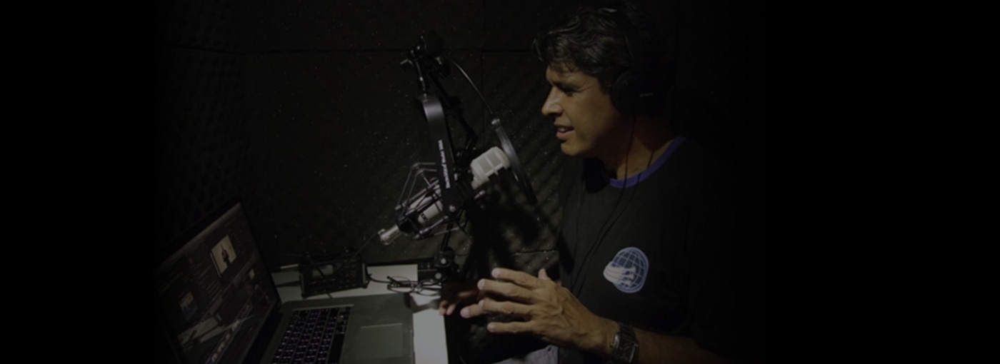 Sérgio gravando